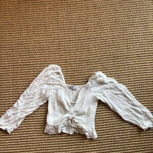 Long sleeves, linen, draw string top, size S, Hollister